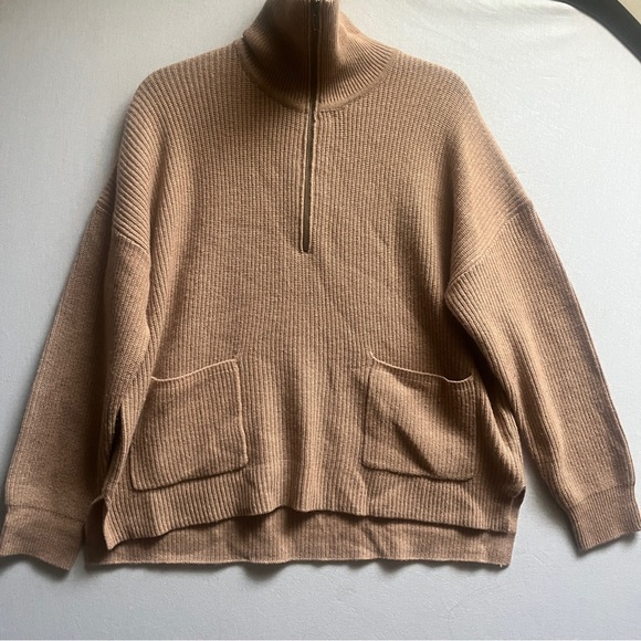Madewell Glenbrook Half-Zip Merino Wool Pullover Sweater Size L - Picture 2 of 7